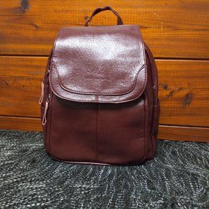 Meishan Daishu Backpack in Soft Red/Burgundy Leather.
